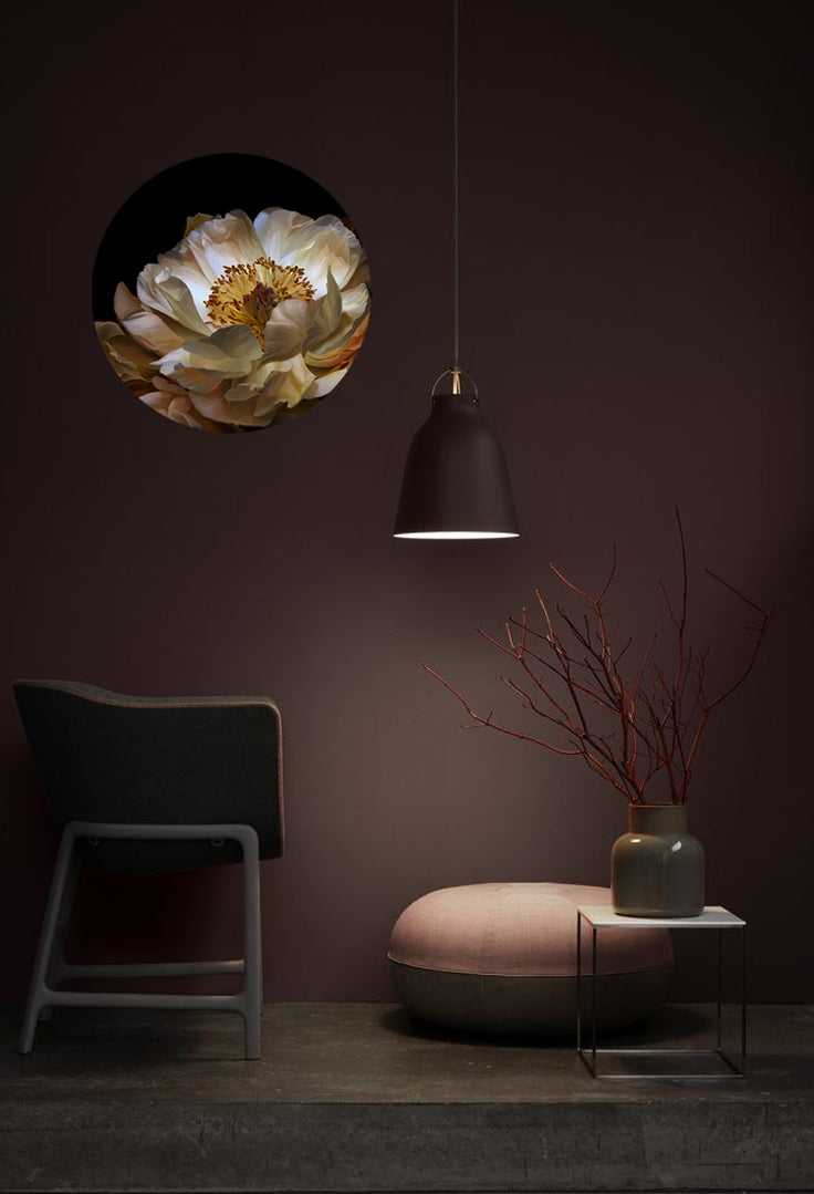 Earth Peony Round Wall Art Sticker