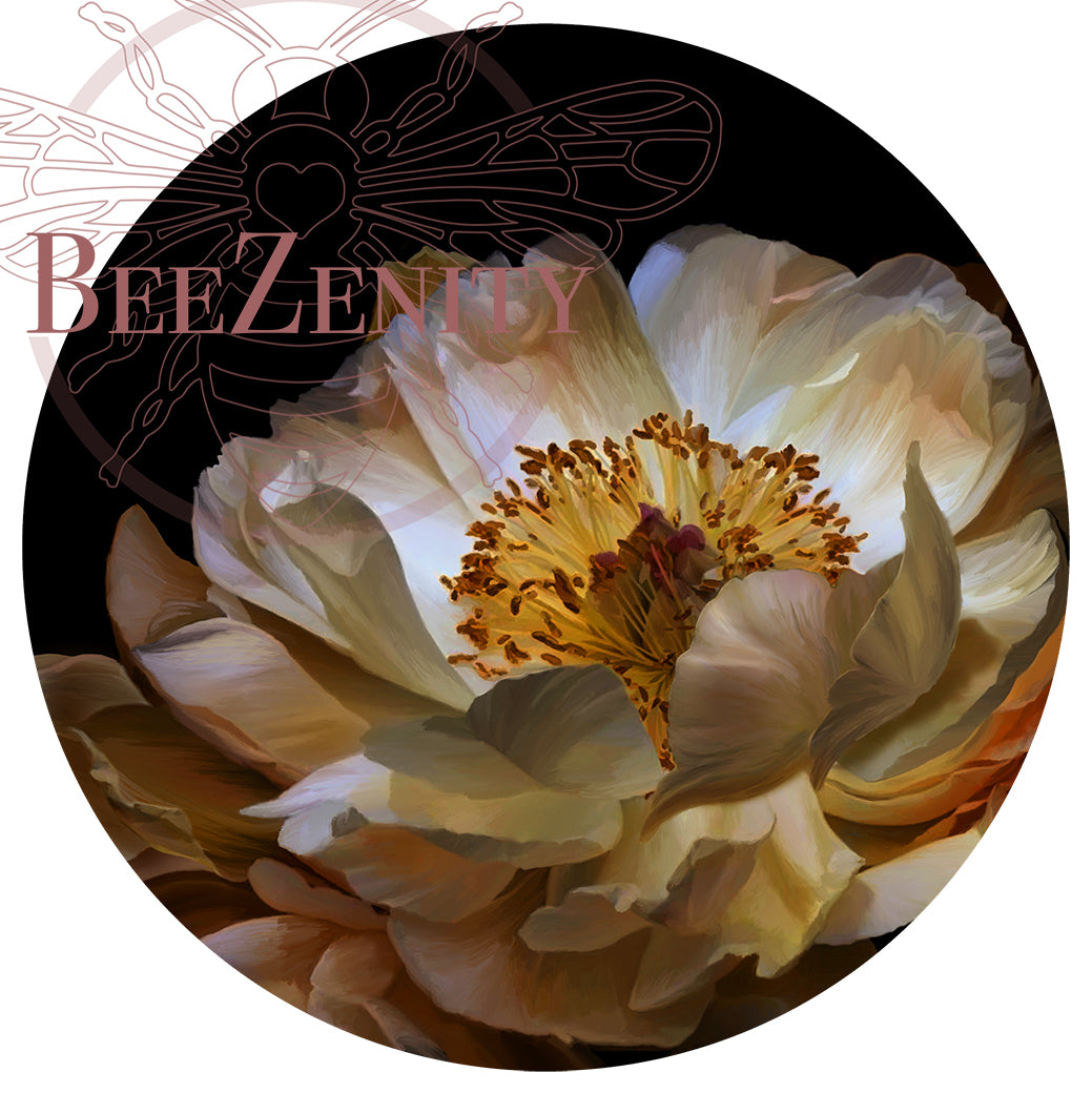 Earth Peony Round Wall Art Sticker