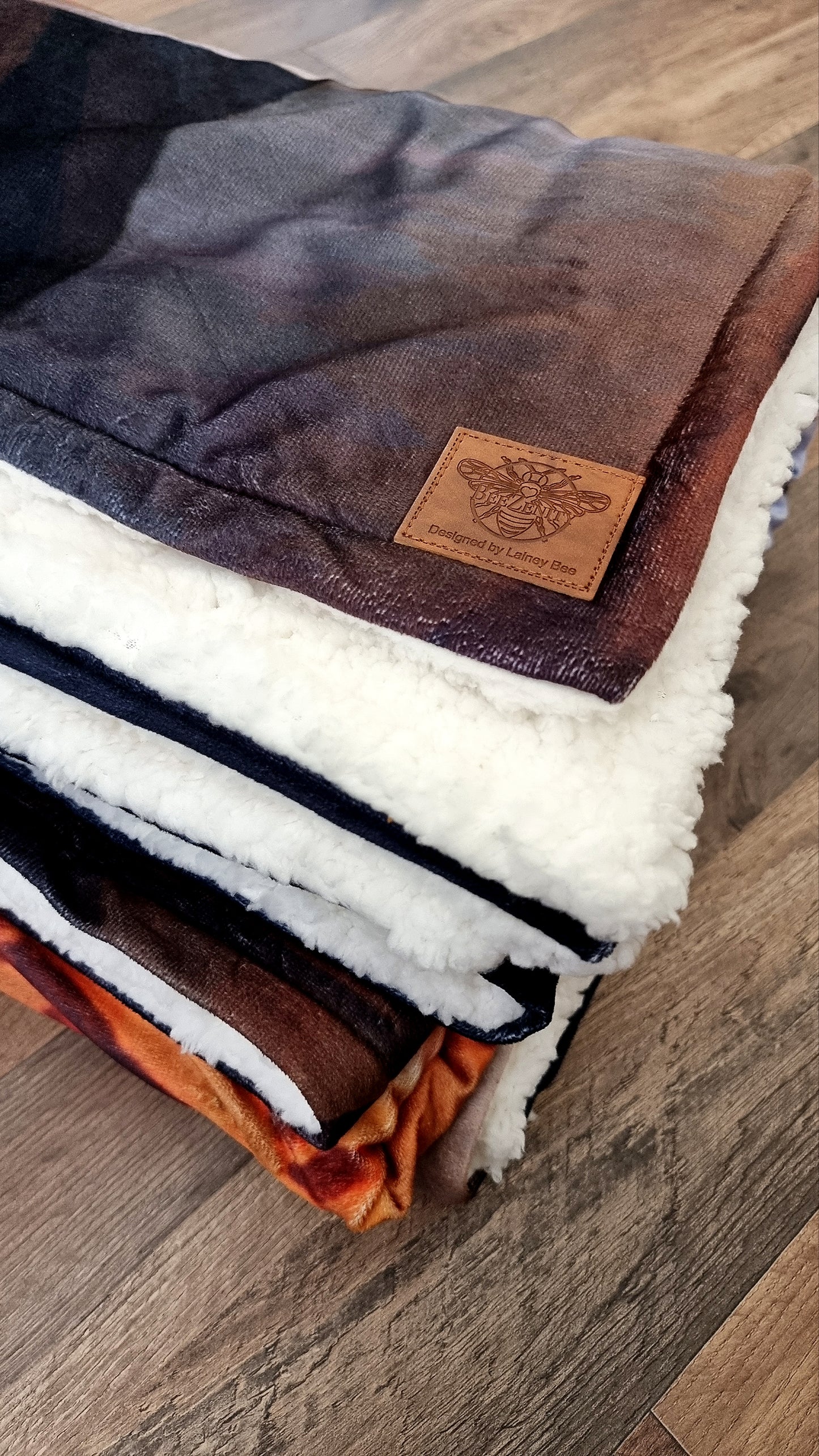 Earth tone Peony Sherpa Throw Blanket